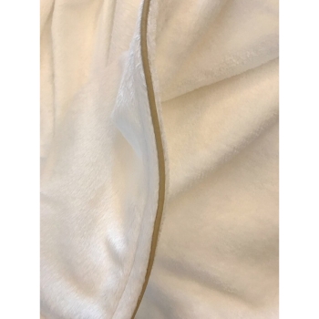 Ultra Soft 100%Polyester Plush Fleece Bath Robe With Piped Trim
