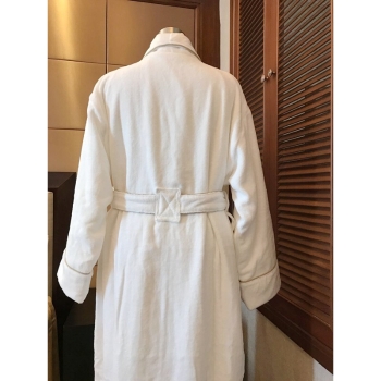 Ultra Soft 100%Polyester Plush Fleece Bath Robe With Piped Trim