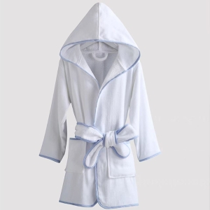 Customized Monogram Cotton Velour With Terry Inner Hooded Robe Children