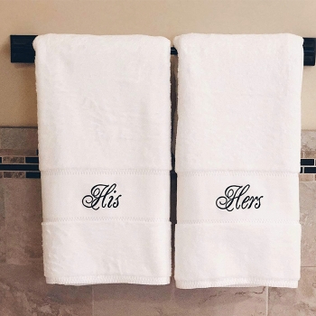 His & Hers Bath Towels Gift Set