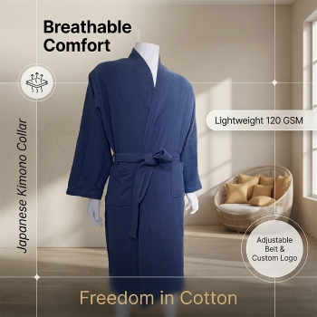 Ultra-Soft 2-Layer Cotton Muslin Robe: The Ultimate Lightweight Home Spa Experience