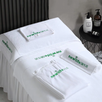Natural Organic Cotton Skincare Salon Towels Set for Massage Room or Beauty Parlor