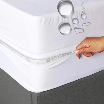 Waterproof 6-Sided Mattress Cover With High-Quality Zipper – Breathable & Machine Washable Quiet Mattress Protector, Fully Dustproof With Invisible Zip For Home, Hotel, Dormitory Use