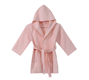 Wholesale Customized Piped 100% Cotton Hotel Robes for Kids 