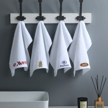 Wholesale Satin Border Wash Cloth High Weight Hotel/SPA Face Towel Small