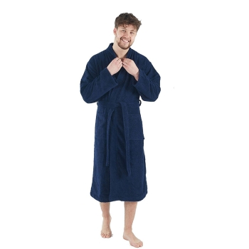 Luxurious 100% Cotton Terry Bathrobe Heavyweight 400GSM Soft Absorbent Hotel Spa Robe for Men and Women - Custom Logo Embroidery