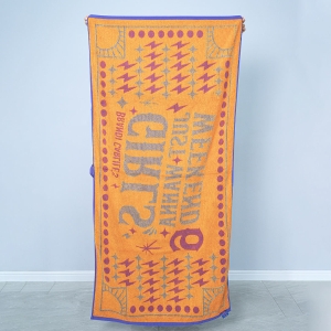 Wholesale Custom Sand Free Yarn-dyed Embossed Beach Towel 2025 New Design Cotton Terry 70*140 Jacquard Pool Swimming Beach Towel