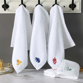 Wholesale Satin Border Wash Cloth High Weight Hotel/SPA Face Towel Small