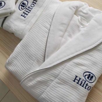 The Hotel Collection Waffle Lined with  Terry Velour Bathrobes Unisex