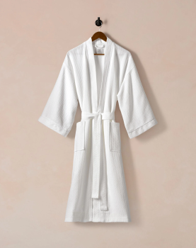 Luxurious Cotton Blended Diamond Waffle Kimono Hotel Spa Robe Unisex