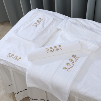 Natural Organic Cotton Skincare Salon Towels Set for Massage Room or Beauty Parlor