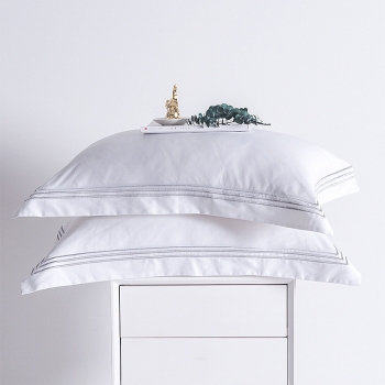 Luxury Hotel Cotton Sateen Embroidered Bed Pillow Shams