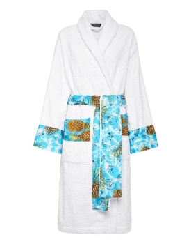 Women's Dressing Gown 100% Cotton Terry Cloth With Jacquard Logo Robes Hooded