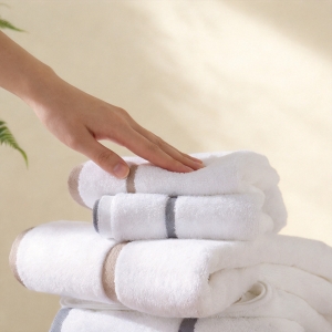 Premium Colored Border 100% Cotton Hotel Towel Set