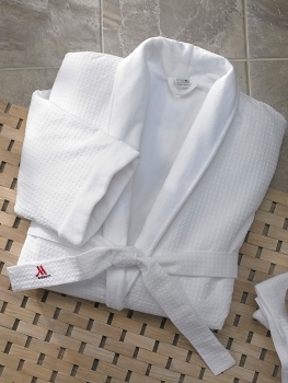 Marriott Hotel Cotton  Waffle Lined With Terry Cloth Double Layer Bath Robes Unisex