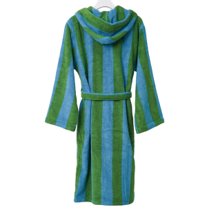 Custom Luxury 100% Cotton Soft Color Woven Stripe Bath Robe Hooded Bathrobe for Men Women Robe