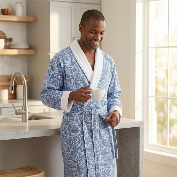 Luxury Double-Layer Printed Microfiber Bathrobe for Winter & Gifts