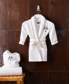 100% Cotton Waffle With Terry Towel Inner Hooded Robe Children