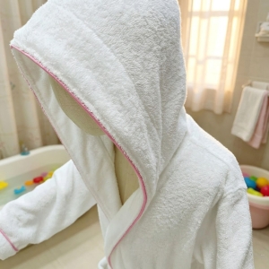 Personalized 100% Cotton Terry Color Kids Bathrobe with Trim