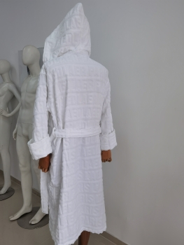 Personalized Embossed Logo 100% Cotton Terry Toweling Hooded Bath Robes