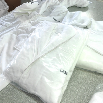 Premium 100% Egyptian Cotton 450gsm Thicken Velour Bathrobe for Hotel/Spa