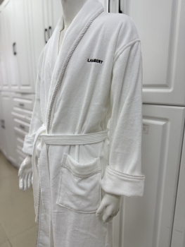 Premium 100% Egyptian Cotton 450gsm Thicken Velour Bathrobe for Hotel/Spa