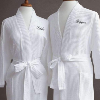 Wholesale Cotton Dressing Gown Lightweight Waffle Weave Spa Kimono Robe Unisex