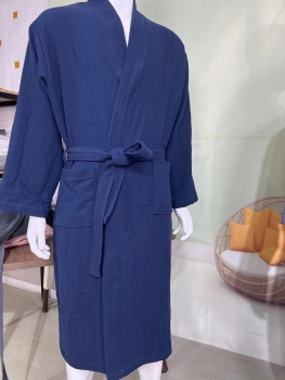Ultra-Soft 2-Layer Cotton Muslin Robe: The Ultimate Lightweight Home Spa Experience