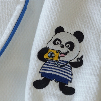 100% Cotton Waffle With Terry Towel Inner Hooded Robe Children