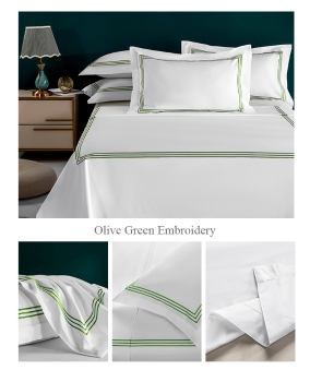 Luxurious Cotton Sateen Embroidered Bedding Set
