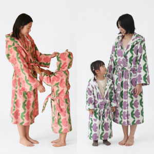 New Tulip Print Plush Women Sleepwear Long Sleeve 100% Cotton Comfortable and Warm Home Wear Bathrobes for Women