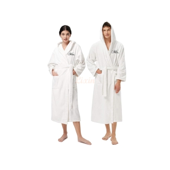 Wholesale 100% Cotton Kimono / Shawl / Hooded Bathrobe for Hotels /Resorts/Villas/Spas