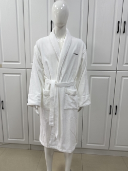 Premium 100% Egyptian Cotton 450gsm Thicken Velour Bathrobe for Hotel/Spa