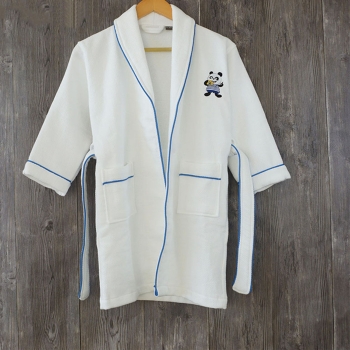 100% Cotton Waffle With Terry Towel Inner Hooded Robe Children