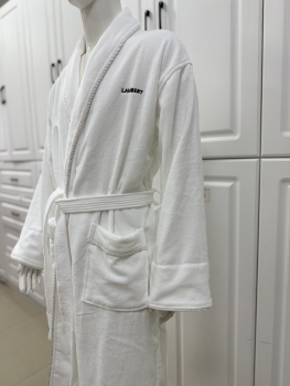 Premium 100% Egyptian Cotton 450gsm Thicken Velour Bathrobe for Hotel/Spa