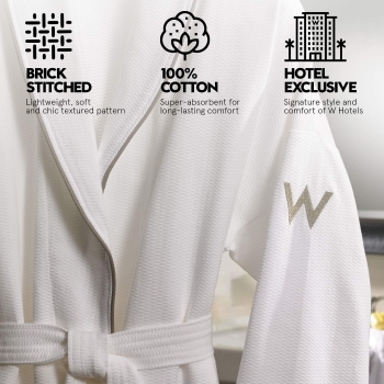 Customizable Embroidery Logo Cotton Chic Waffle Bathrobe for Hotel & SPA