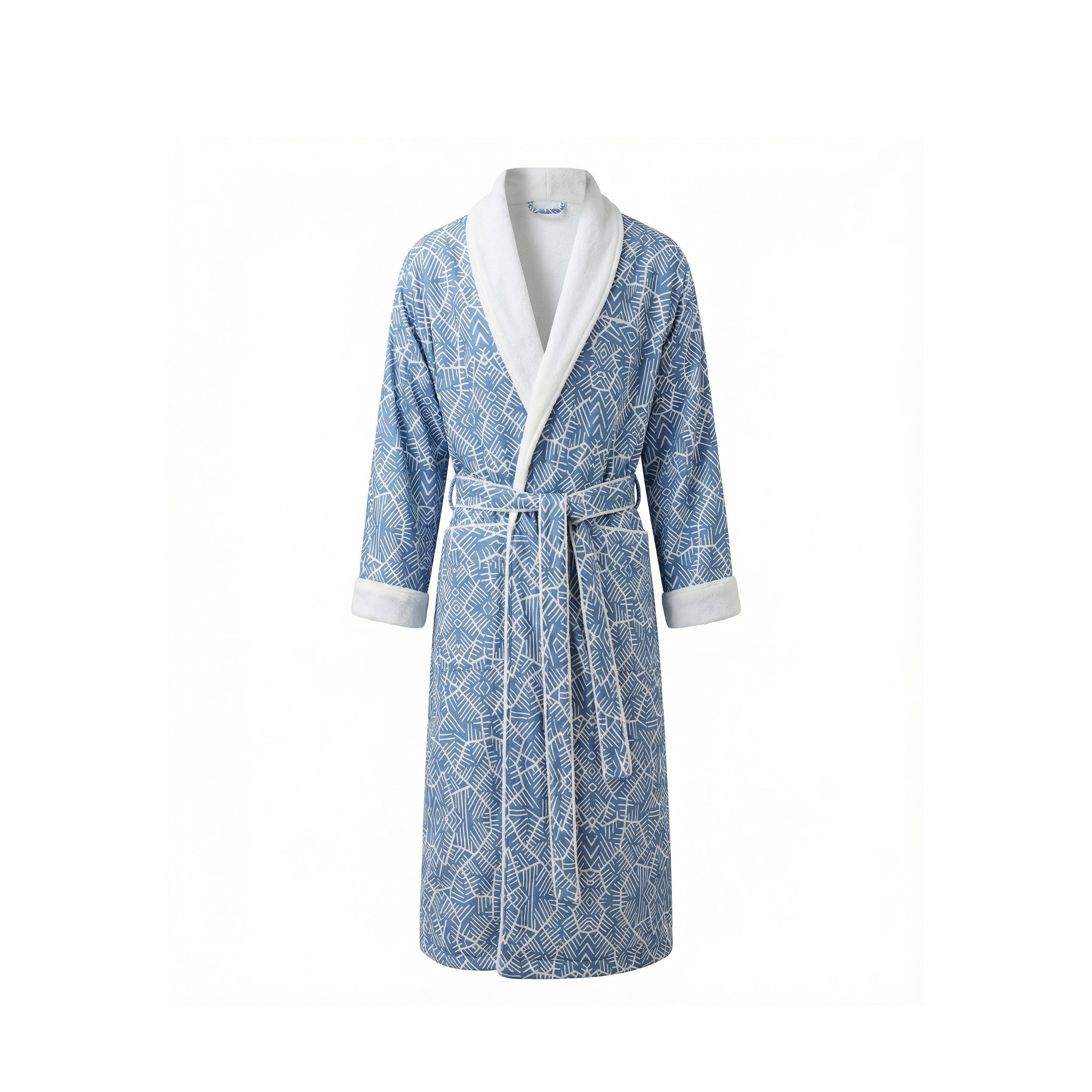 Luxury Double-Layer Printed Microfiber Bathrobe for Winter & Gifts