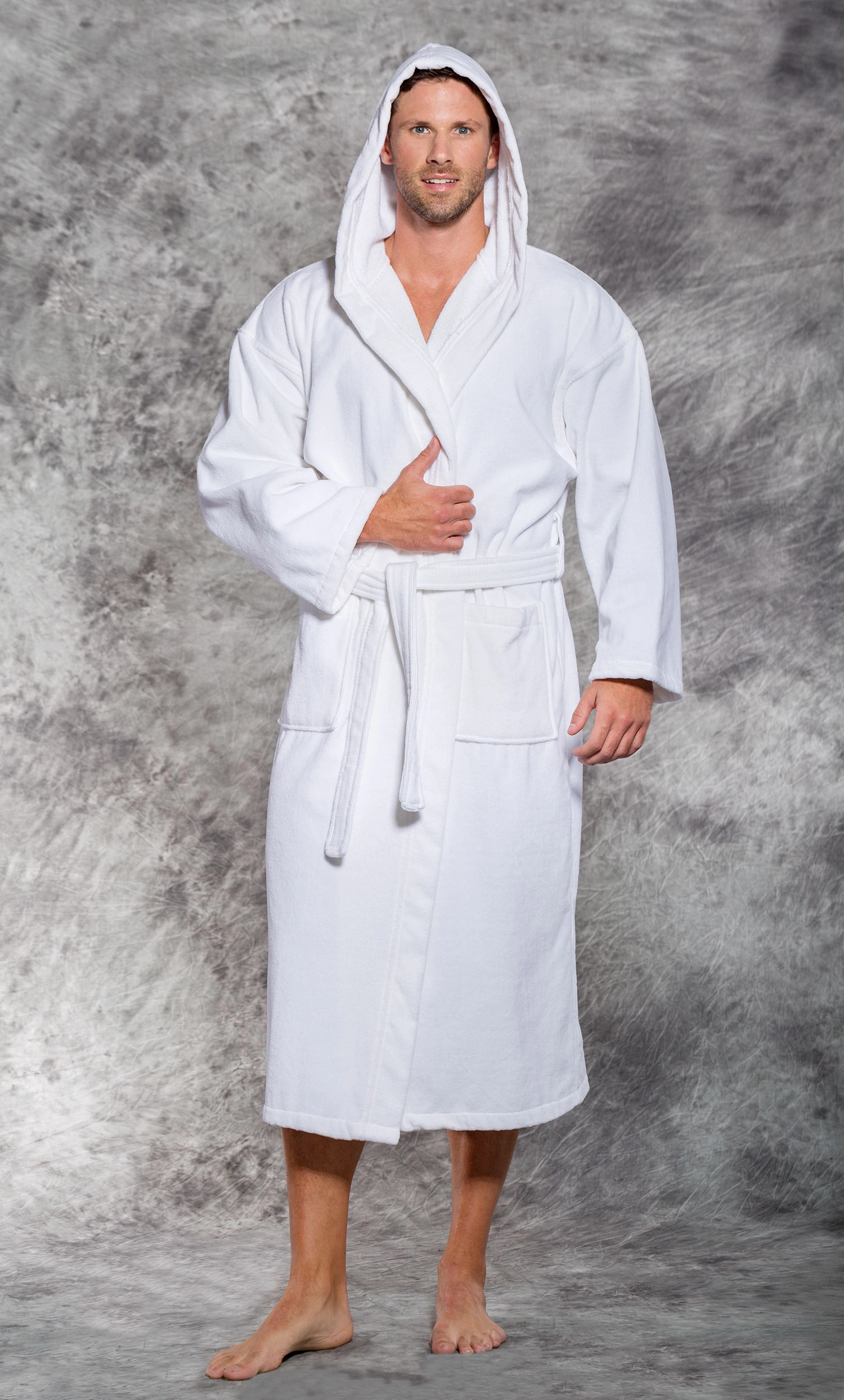 Wholesale Custom Logo 400GSM Cotton Velour Bathrobe for Hotel & SPA