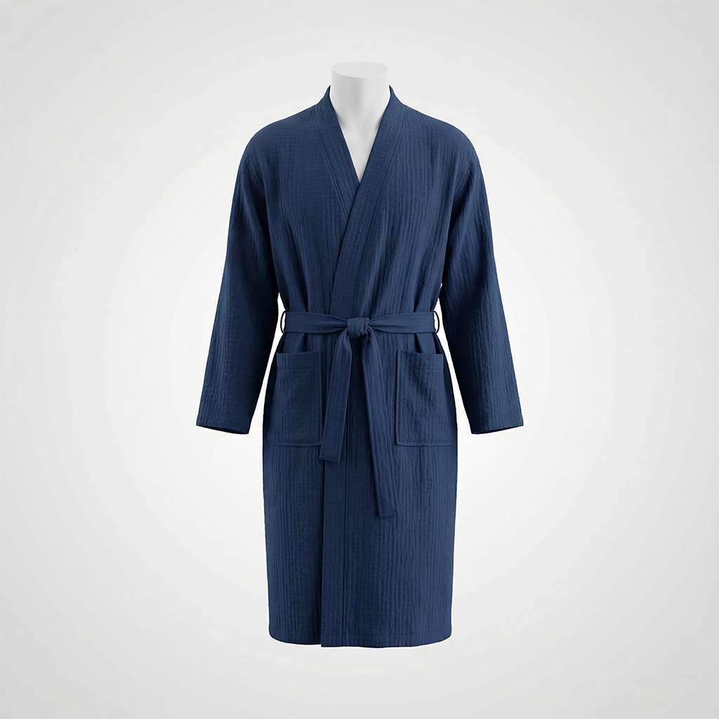 Ultra-Soft 2-Layer Cotton Muslin Robe: The Ultimate Lightweight Home Spa Experience