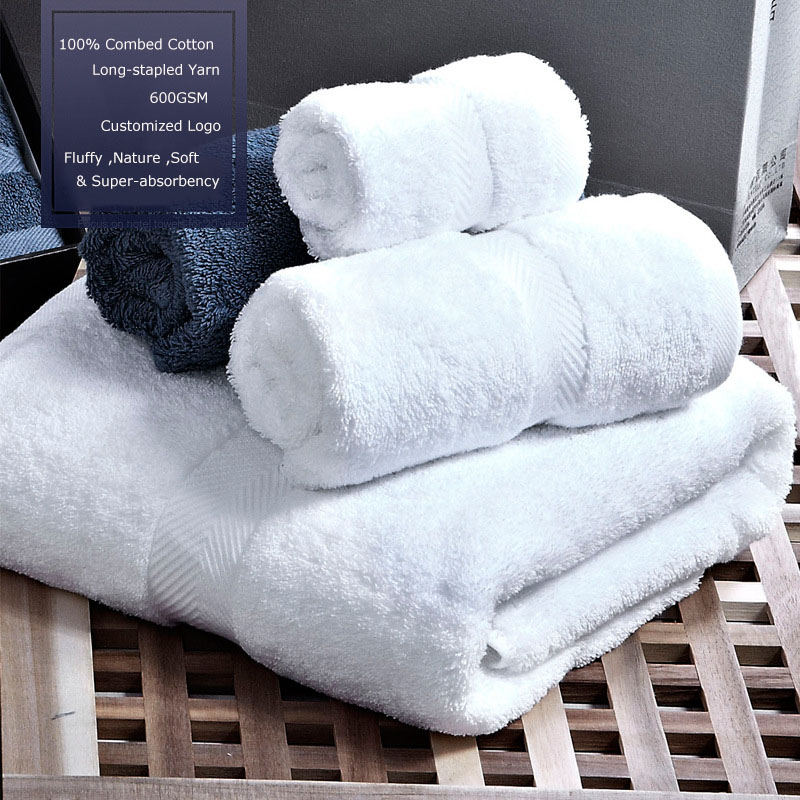 Luxurious 100% Cotton Terry White Color Towel Set