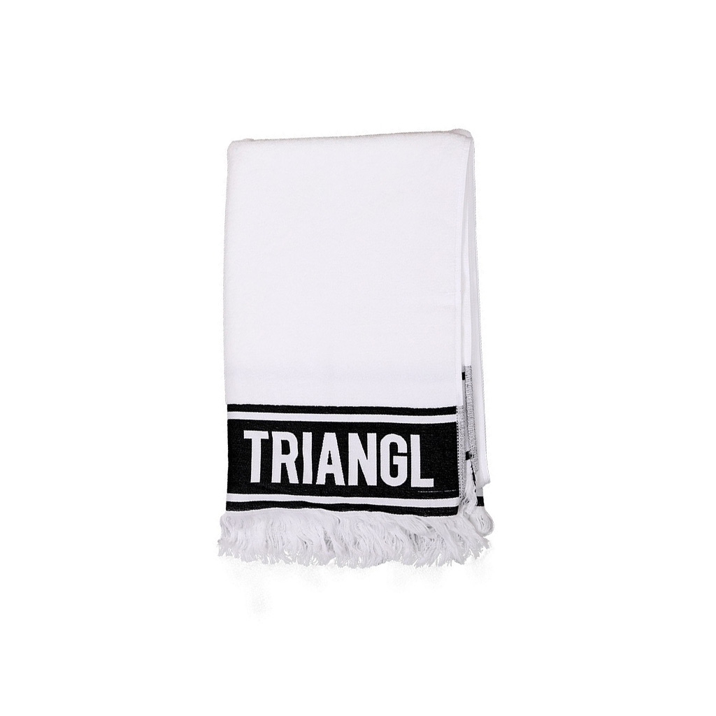 Custom Yarn Weaved Logo 100% Cotton Terry Toweling 600GSM Beach Towel With Fringe