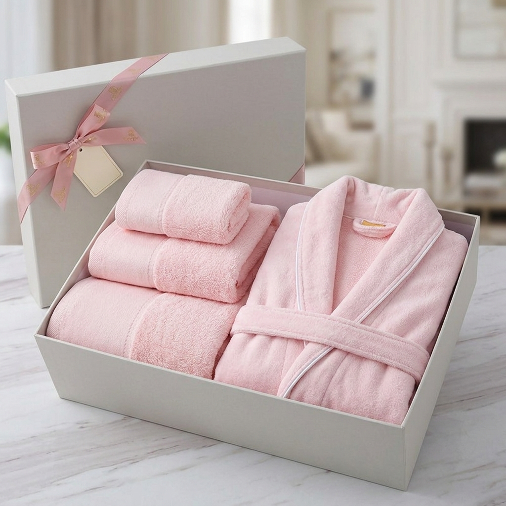 Personalised Deluxe Dressing Gwon and Towel Gift Set 