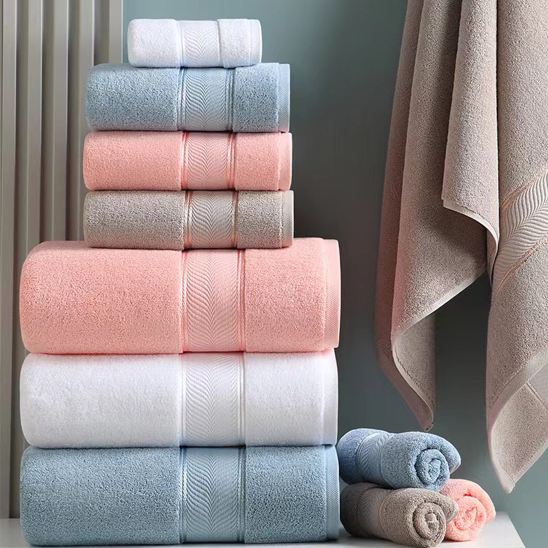 OEM/ODM Soft absorbent Bathroom Towels Fluffy & Soft Cotton Towel Set