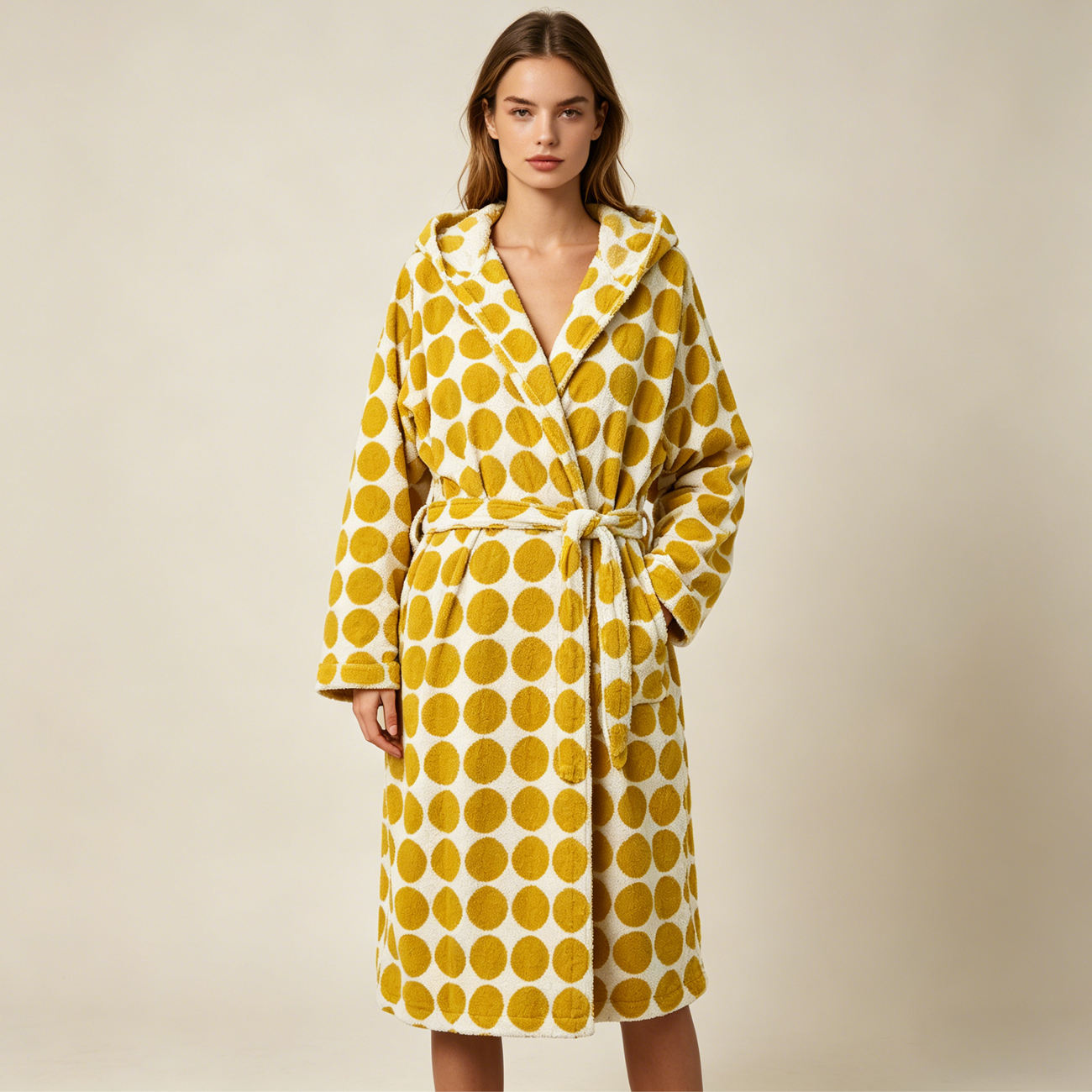 Yarn Dyed Jacquard Bathrobe Custom for Home Wear High Quality 100% Cotton Terry Loop Bathrobe Wave Point Women Sleepwear