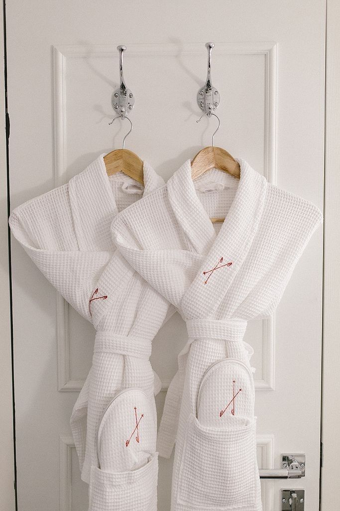 The Best Anniversary Gift Set--Personalised Waffle Dressing Gwon and Slipper Couple Gift Set 
