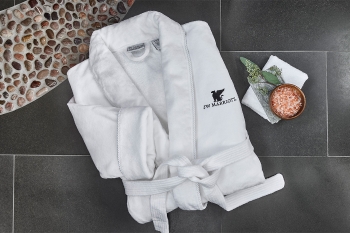 Premium 100% Egyptian Cotton 450gsm Thicken Velour Bathrobe for Hotel/Spa