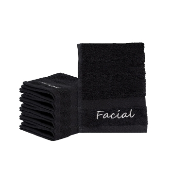 Makeup Towels -Soft & Gentle Cotton Washcloth Face Make Up Remover, Reusuable Eraser Cloth Essentials for Hosts & Artists, 13 x 13 in, Black