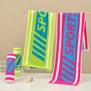 Custom Woven Jacquard Cotton Terry Gym Sports Towel-Soft Quick-Dry Absorbent Eco-Friendly 4 Seasons Tennis Badminton Towels