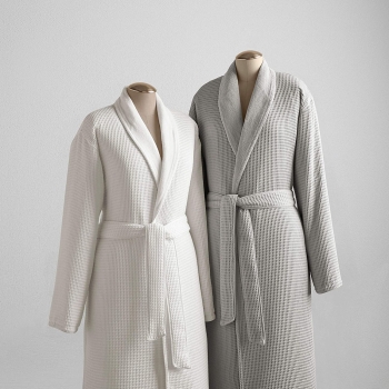 The Hotel Collection Waffle Lined with  Terry Velour Bathrobes Unisex