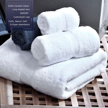 Luxurious 100% Cotton Terry White Color Towel Set